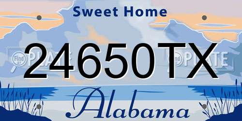 24650TX Alabama License Plate