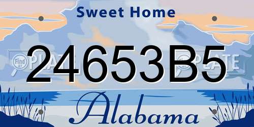 24653B5 Alabama License Plate