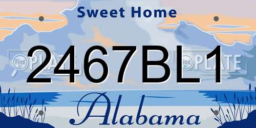 2467BL1 Alabama License Plate