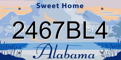 2467BL4 Alabama License Plate