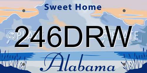 246DRW Alabama License Plate