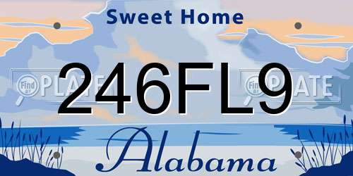 246FL9 Alabama License Plate