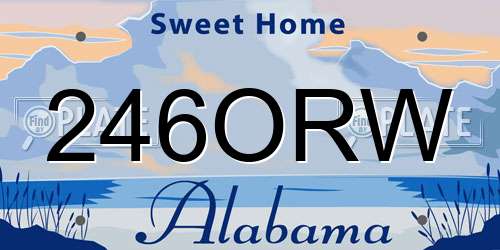 246ORW Alabama License Plate