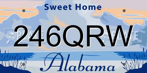 246QRW Alabama License Plate