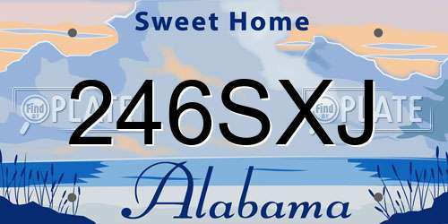 246SXJ Alabama License Plate