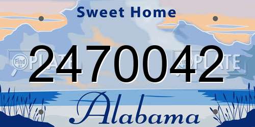 2470042 Alabama License Plate