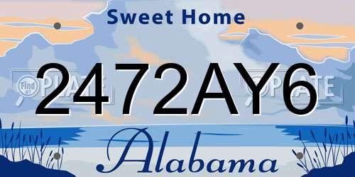 2472AY6 Alabama License Plate