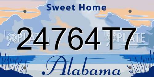24764T7 Alabama License Plate