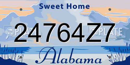 24764Z7 Alabama License Plate