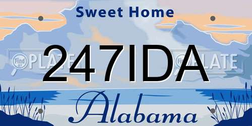 247IDA Alabama License Plate