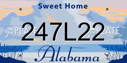 247L22 Alabama License Plate