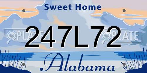 247L72 Alabama License Plate
