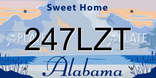 247LZT Alabama License Plate