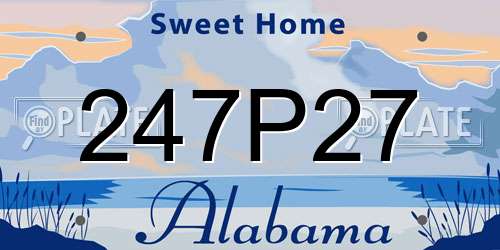 247P27 Alabama License Plate