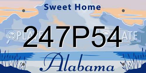 247P54 Alabama License Plate