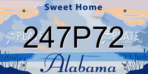 247P72 Alabama License Plate