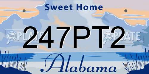 247PT2 Alabama License Plate