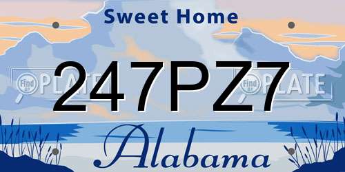 247PZ7 Alabama License Plate