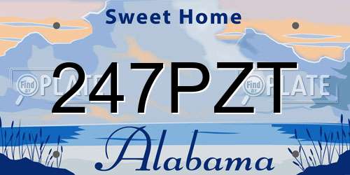 247PZT Alabama License Plate