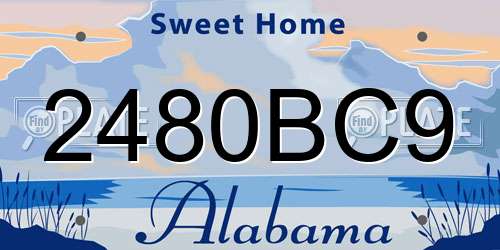 2480BC9 Alabama License Plate