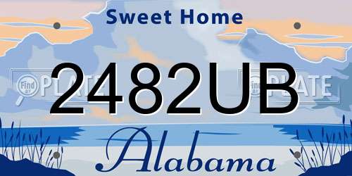 2482UB Alabama License Plate