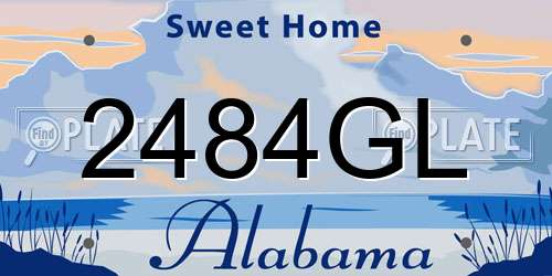 2484GL Alabama License Plate