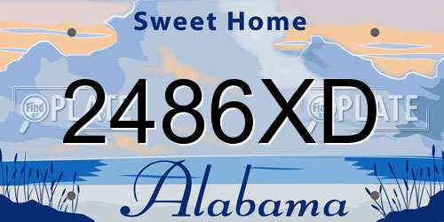 2486XD Alabama License Plate