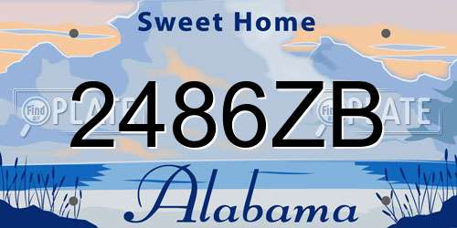 2486ZB Alabama License Plate