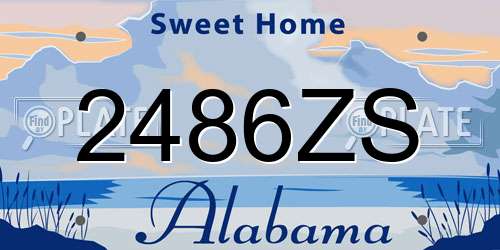 2486ZS Alabama License Plate