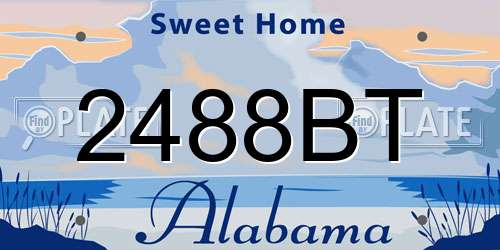 2488BT Alabama License Plate