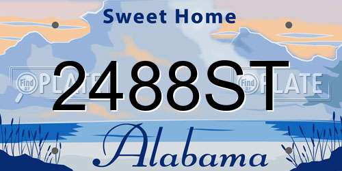 2488ST Alabama License Plate