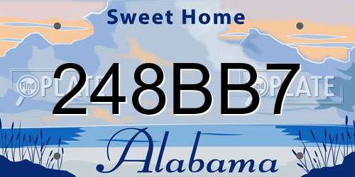 248BB7 Alabama License Plate