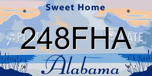 248FHA Alabama License Plate