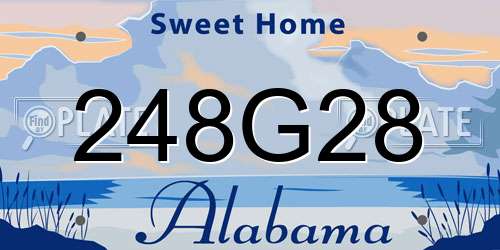 248G28 Alabama License Plate