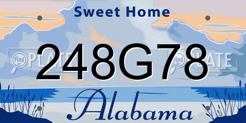 248G78 Alabama License Plate