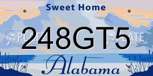 248GT5 Alabama License Plate