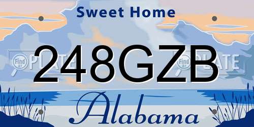248GZB Alabama License Plate