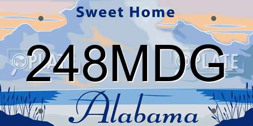 248MDG Alabama License Plate