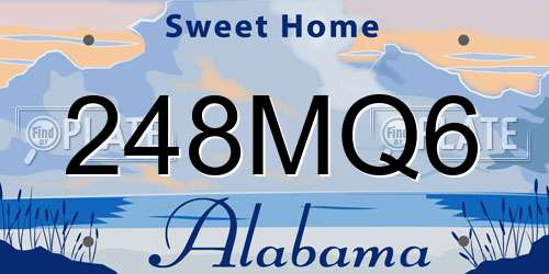 248MQ6 Alabama License Plate
