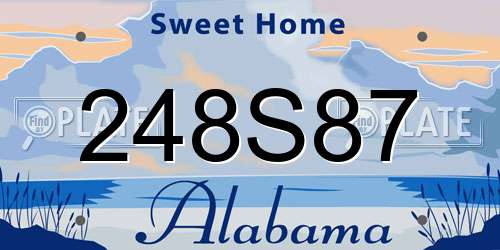 248S87 Alabama License Plate