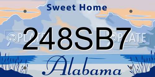248SB7 Alabama License Plate