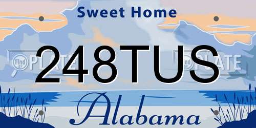 248TUS Alabama License Plate