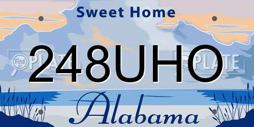 248UHO Alabama License Plate
