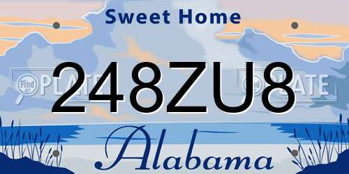 248ZU8 Alabama License Plate