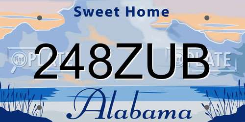 248ZUB Alabama License Plate