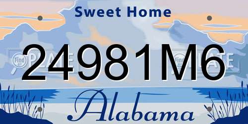 24981M6 Alabama License Plate