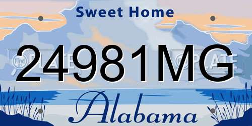 24981MG Alabama License Plate