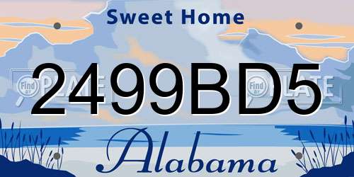 2499BD5 Alabama License Plate