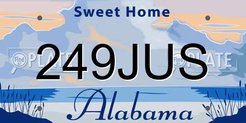249JUS Alabama License Plate