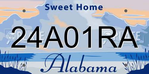 24A01RA Alabama License Plate